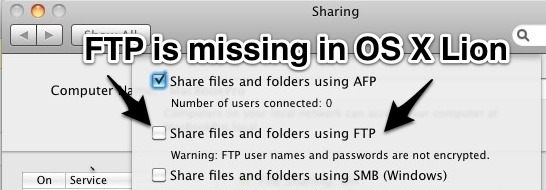 ftp service for mac osx